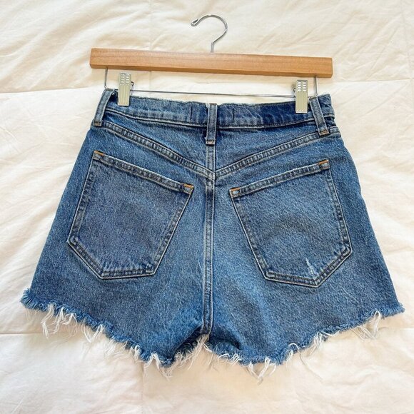 Abercrombie & Fitch Curve Love High Rise Mom Short Distressed Denim Size 25/0 - Picture 9 of 9